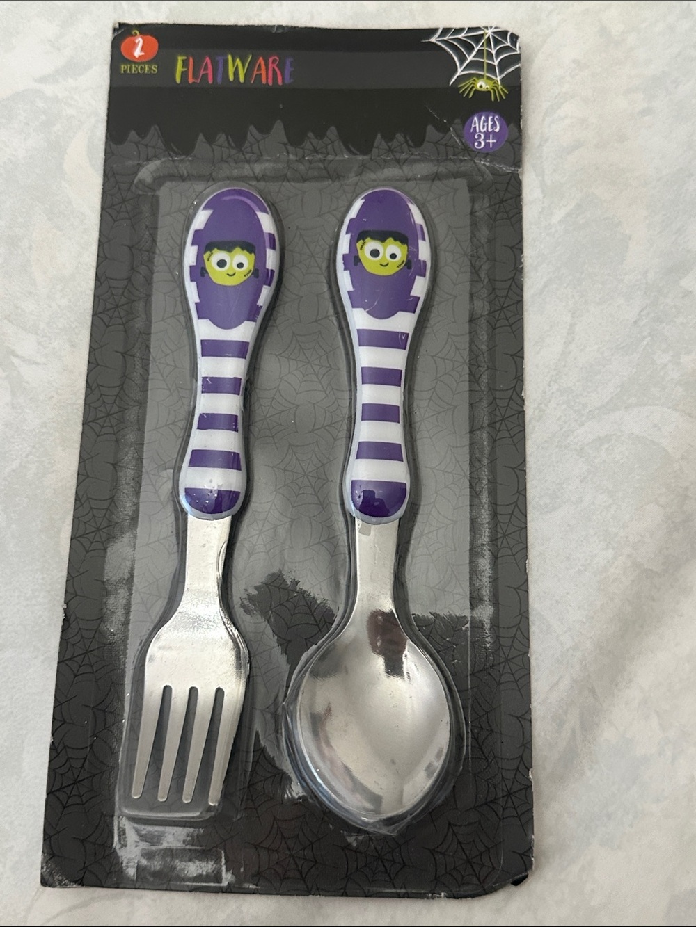 Purple Halloween Kids Fork & Spoon Set by